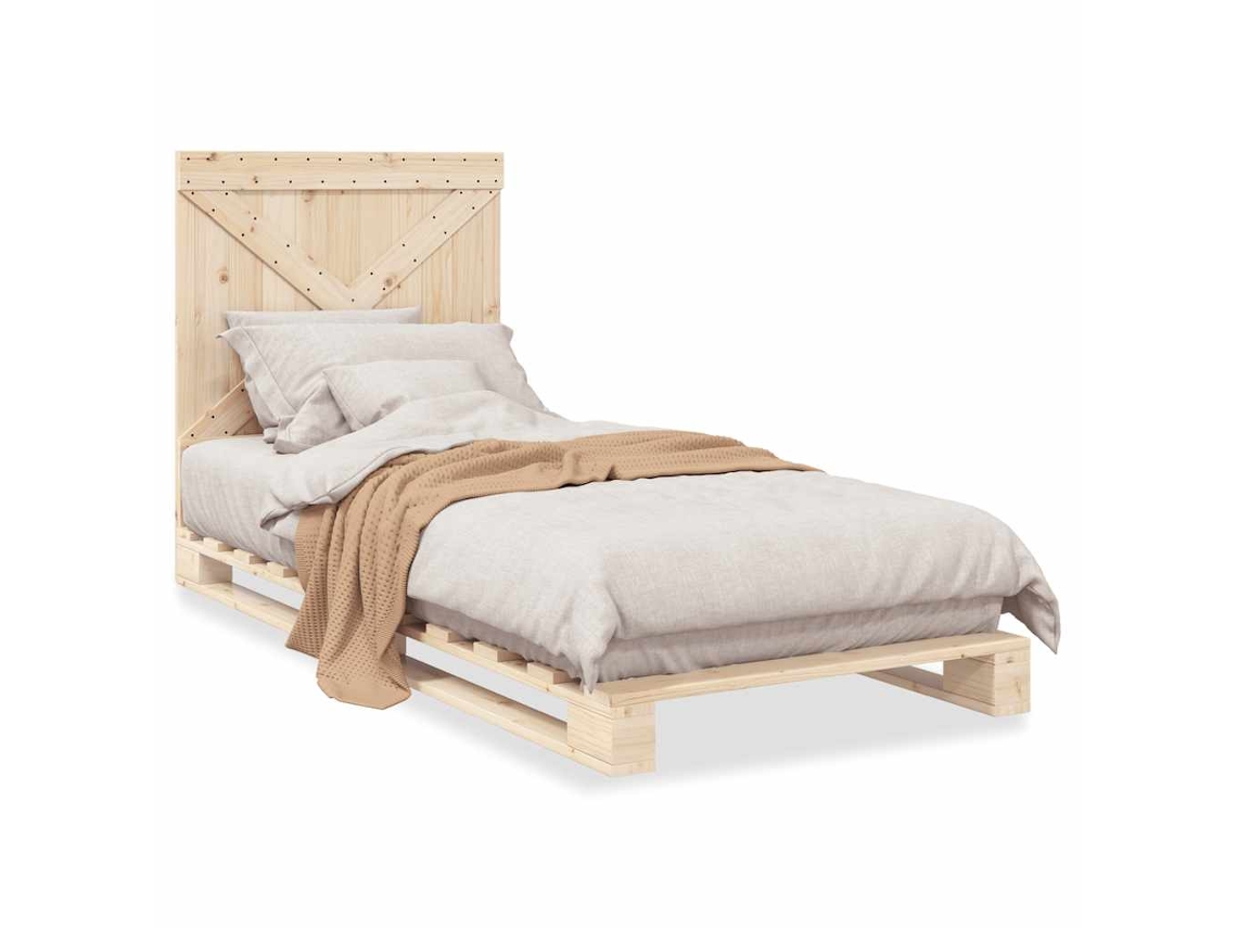 Bed Frame, Bed Frames Vidaxl Marrom Madeira De Pinho (90 X 200 Cm)