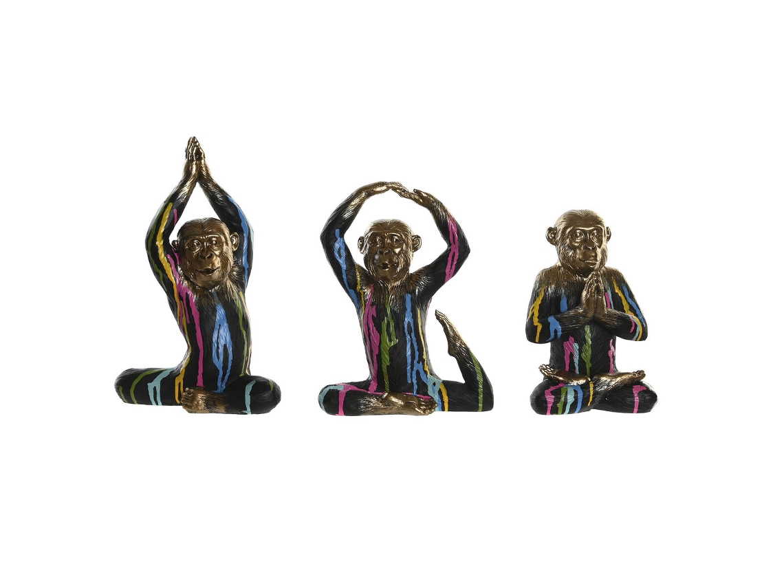Figura Decorativa DKD HOME DECOR Dourado  Macaco Moderno (19 x 12 x 24,5 cm)