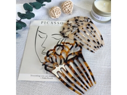 Pente Lateral Para Cabelo Com Torção Francesa Minimalista, Estilo Tartaruga Oca Brilvibera