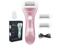 Lixa Elétrica para os Pés, Recarregável Via Usb, com Visor e 3 Cabeças de Substituição. MDUG (rosa)