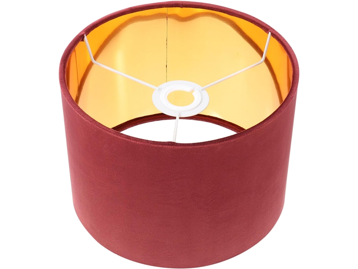 Abajur Decorativo Em Tecido Dourado, Compatível Com Lâmpada E27 Para Luminária De Mesa.