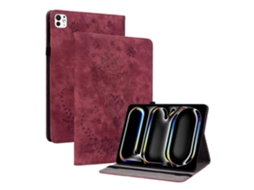 Capa de couro inteligente Webake para tablet com padrão de borboleta e rosa