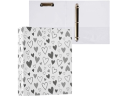 Pasta de 3 Argolas para Papel Tamanho Carta , Organizador Redondas com Prancheta, Suporte Pran (27,9 X 21,6 Cm)