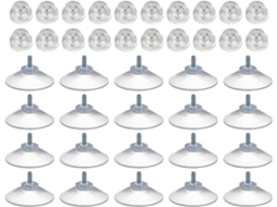 Pondon 20-ganchos De Ventosa Pvc Transparente Alta Resistência, 40mm De Diâmetro, Capacidade De 4kg, Vidro