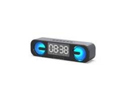 Caixa de Som Bluetooth Rgb de 10 W com Função de Despertador Sem Fio MDUG (preto)