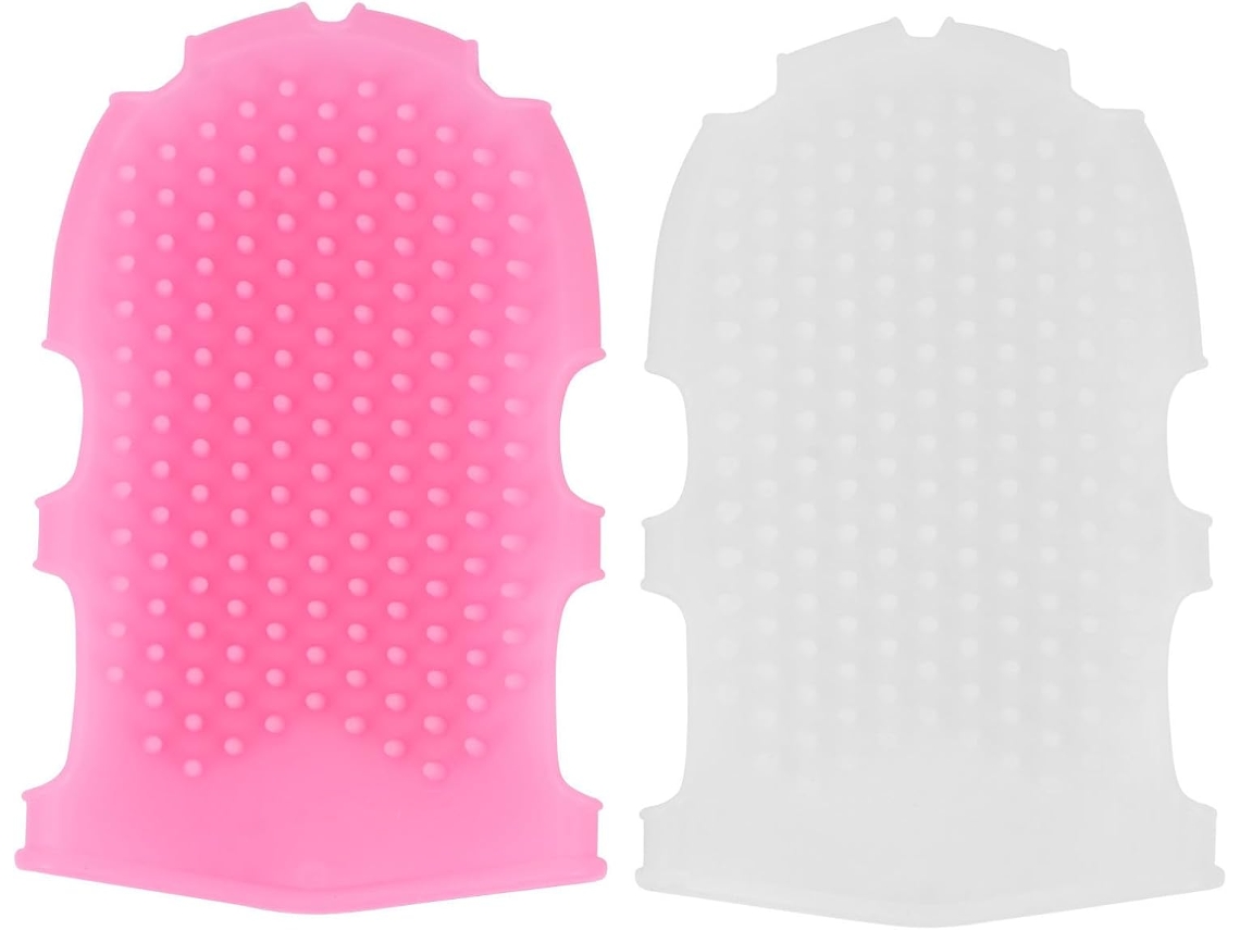 Esponjas de massagem de silicone fáceis de transportar, conjunto de 2 para o corpo.
