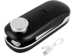 Mini seladora de sacos 2 em 1 com cortador e ímã, recarregável via USB 1200mAh, seladora portátil para selagem.