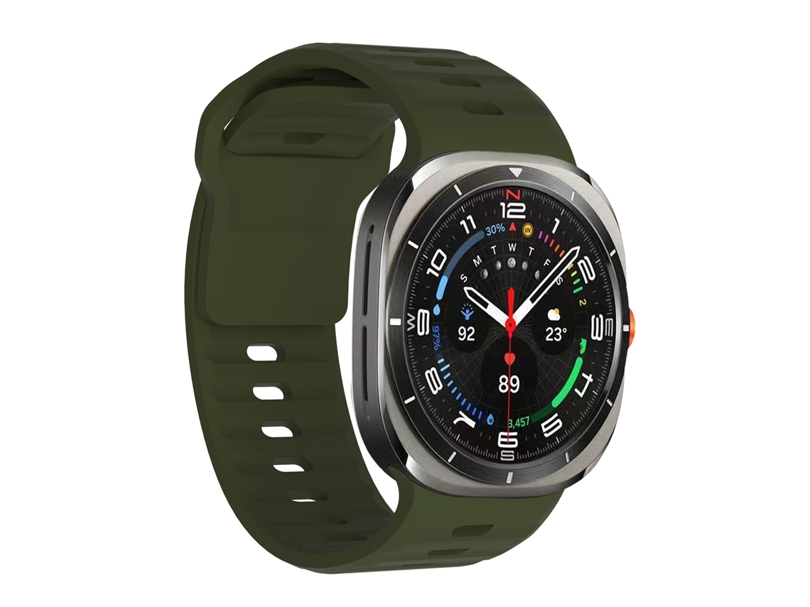 Pulseira De Silicone Macia Para Samsung Watch Ultra 2 47mm, Substituição Desportiva Com Fecho Rápido Verde Militar Hexinyigjly