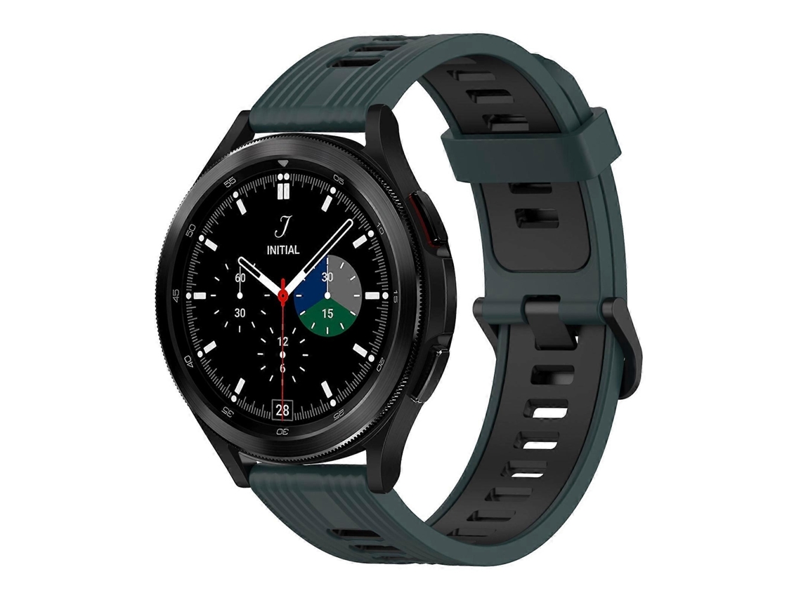 Pulseira De Silicone Bicolor Com Padrão Vertical Para Samsung Galaxy Watch 4 Classic 42mm 20mm