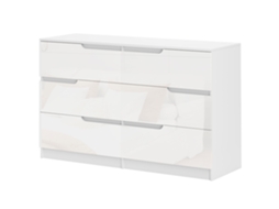 Cômoda Moderna 6 Gavetas com Unidade Anti tombada 120x40x75 Cm Branco S/MARCA