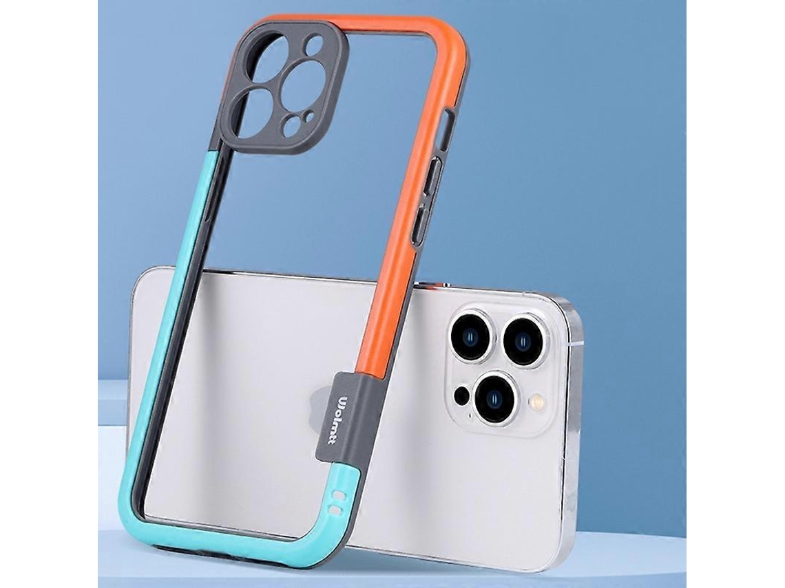 Capa Wolmtt Para Iphone 16 Pro Com Moldura Colorida, Pctpu, Capa Transparente Para Celular