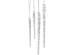 Conjunto de 24 Ornamentos de Gelo Nova Line, vidro transparente, 3,5 e 5,5 polegadas | S/MARCA
