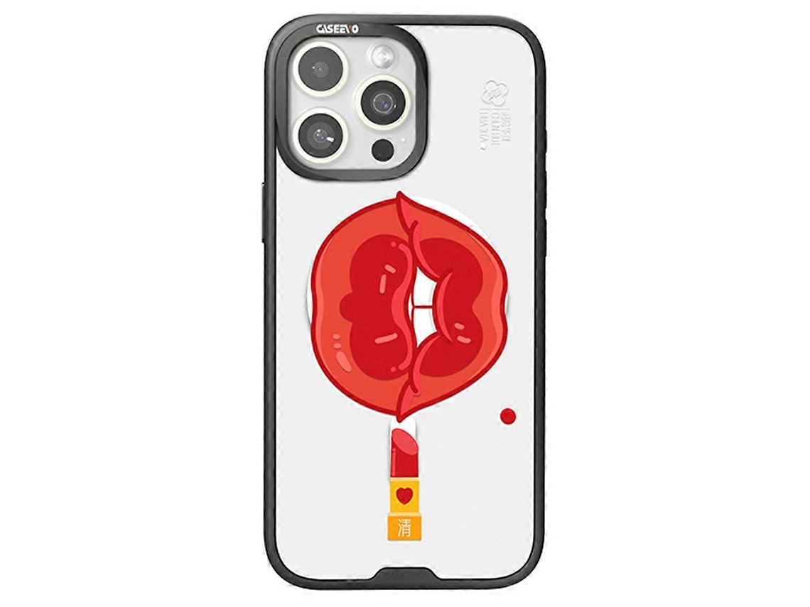 Capa Magnética Tkdaddy Caseevo Para Iphone 15 Pro Compatível Com Magsafe Tpu Acrílico Capa De Telefone Com Padrão De Lábios Painel Traseiro Dinastia Q