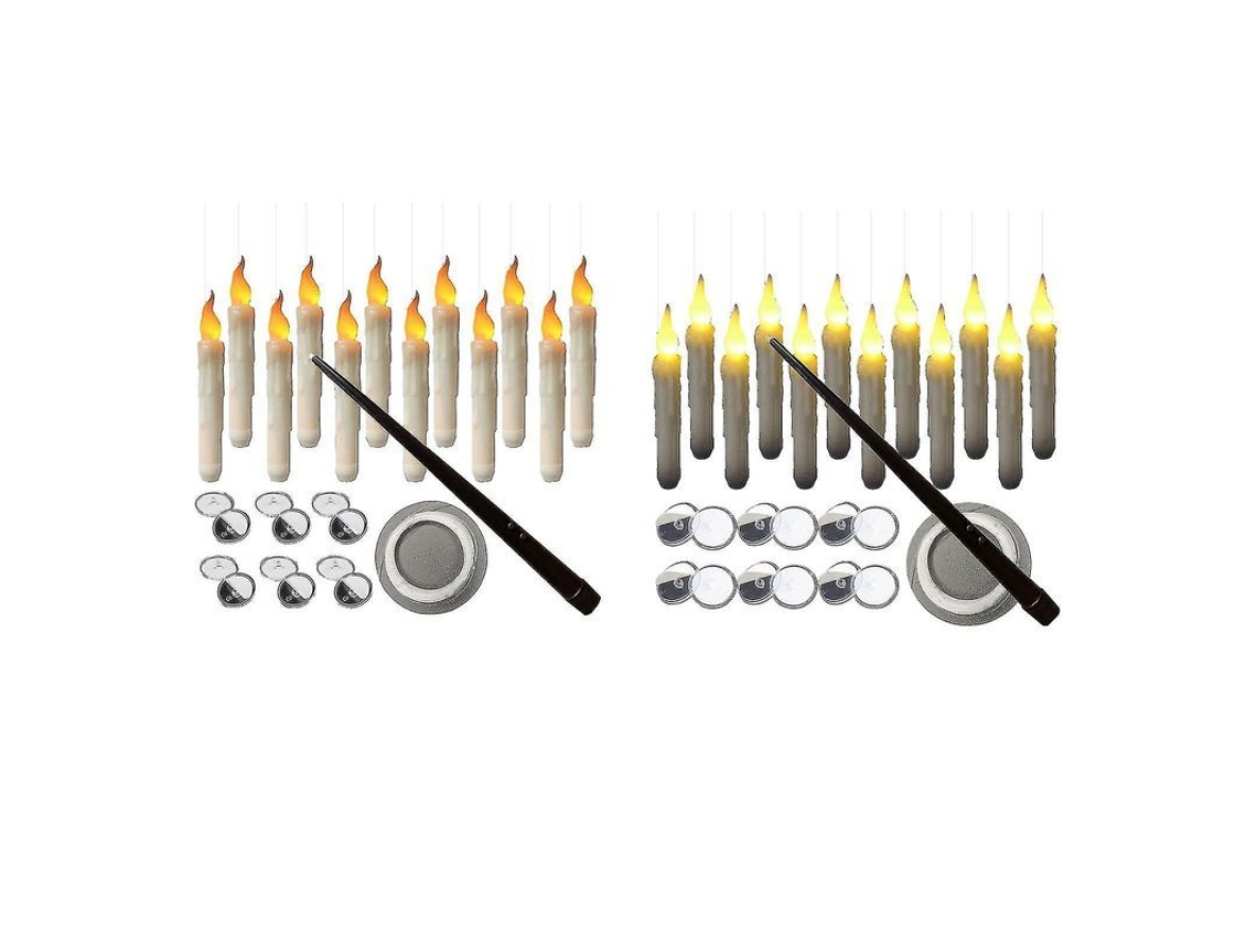2026 velas Flotantes com Controle de Varinha, 12 Peças Led Sem Chama com Bateria para Halloween Harry Potter