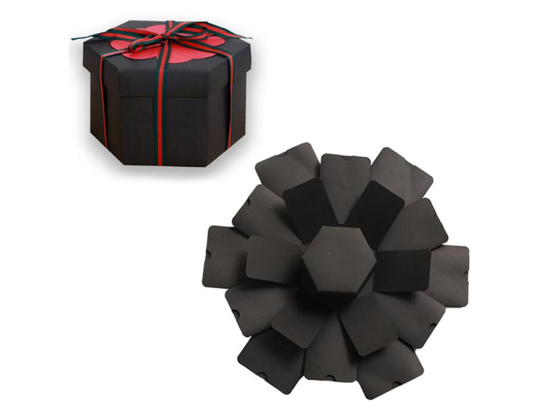 Caixa Explosiva, Caixa De Presente Hexagonal Preta Aquaforge
