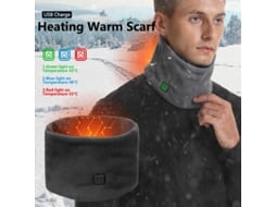 Preto Tengoo Cachecol Elétrico 3 Níveis Aquecimento Ajustável Inteligente Usb Proteção Frio Pescoço Bateria Não Inclusa