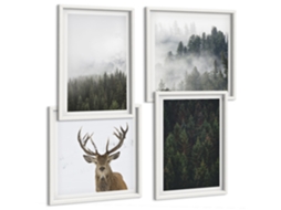 Pinturas Murais Modernas Padrões Abstratos Em Marrom E Bege Moldura Branca Imagens Para Um Quarto Infantil Espelharte (conjunto De 4 Imagens)
