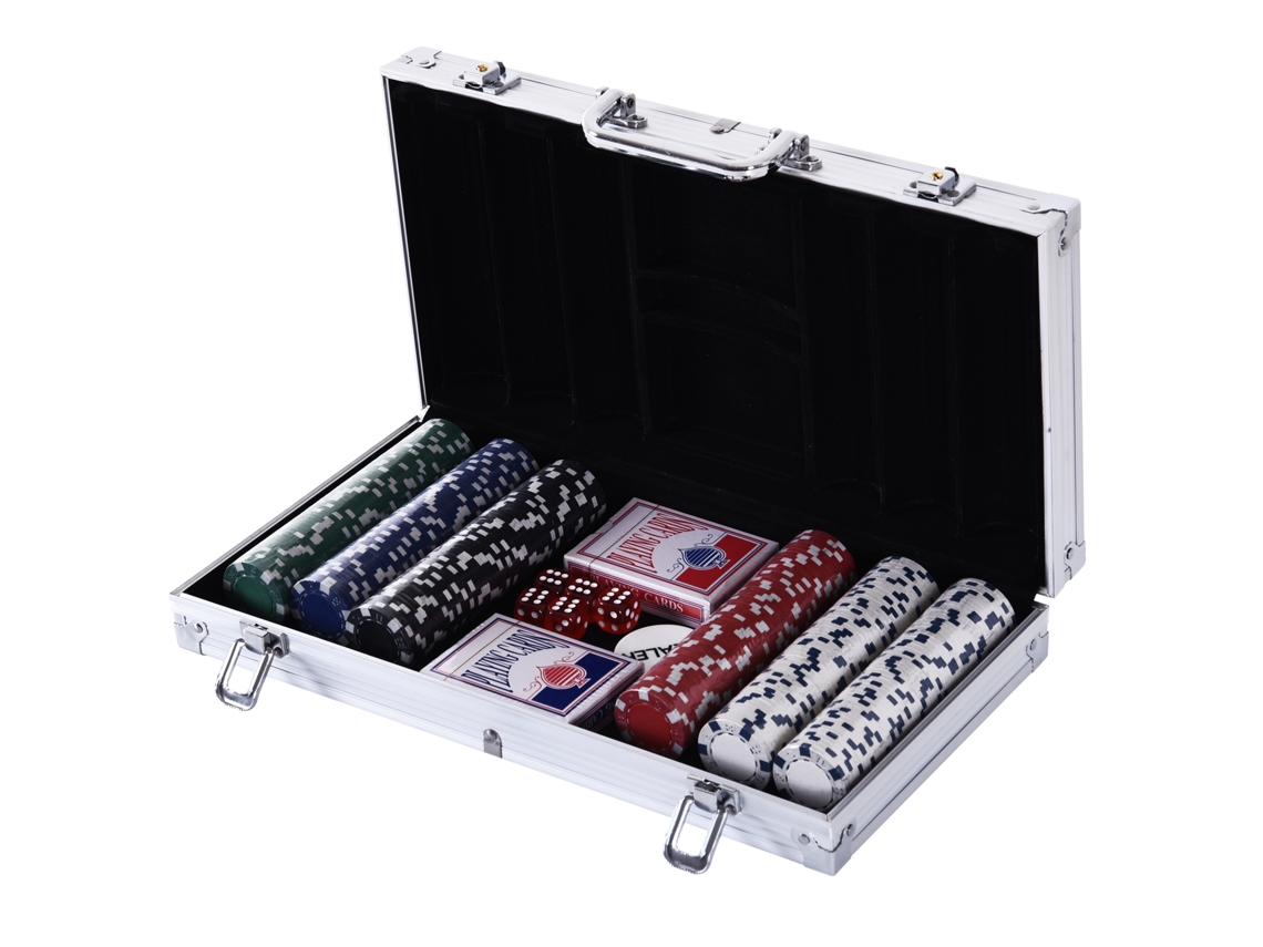 Maleta de Poker Alumínio e Poliestireno (PS) cor Multicolor 38x20,5x6,5 cm HOMCOM