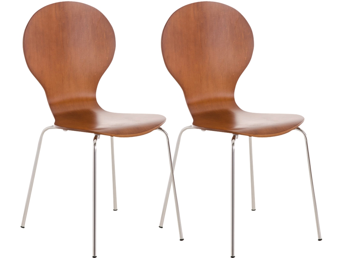 2x cadeira empilhável ergonómica DIEGO marrom CLP