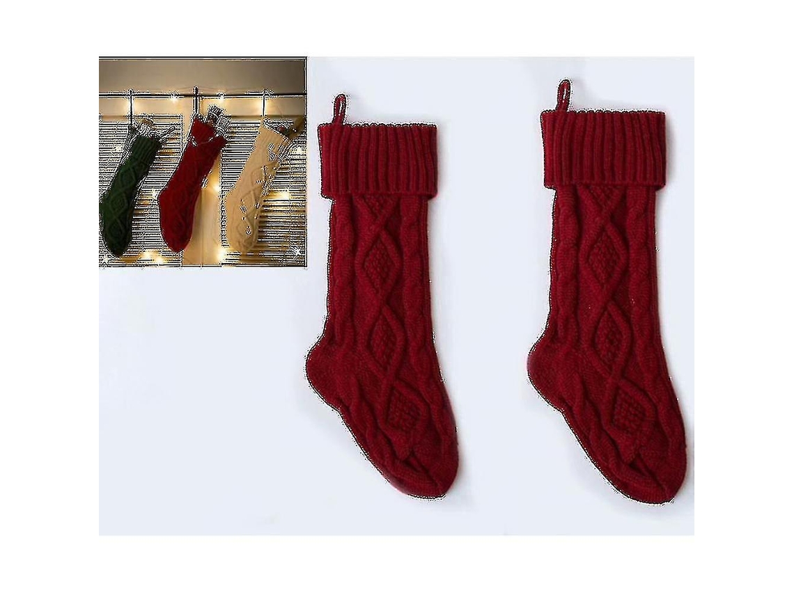 2 Meias De Natal Vermelhas Para Decorar A Árvore De Natal, A Lareira E A Loja. Loja Olysi