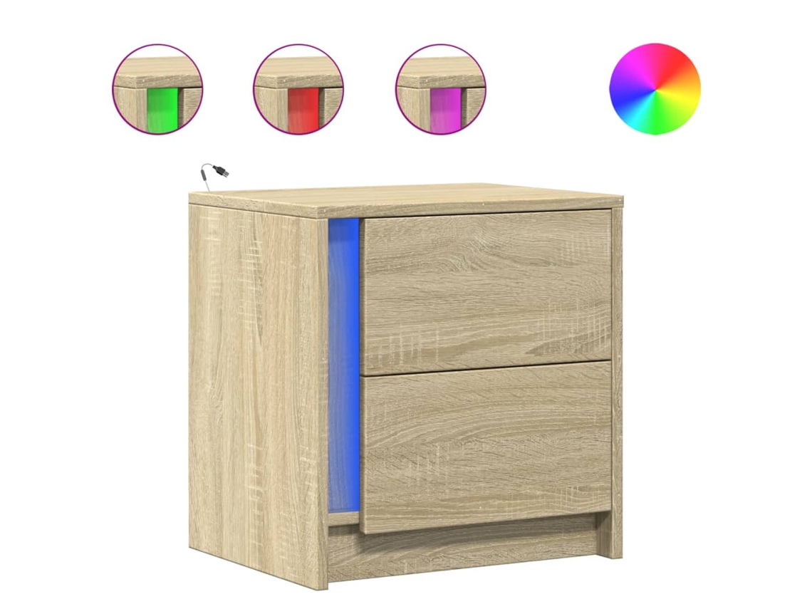 Bedside Cabinet, Bedside Cabinets Vidaxl Marrom Madeira Processada (n/a)