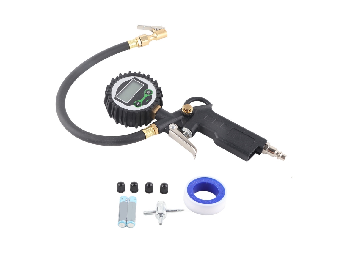 Laxiscreed Inflador De Pneus Lcd Com Manómetro Digital E Conector Rápido 1/4-inch Npt