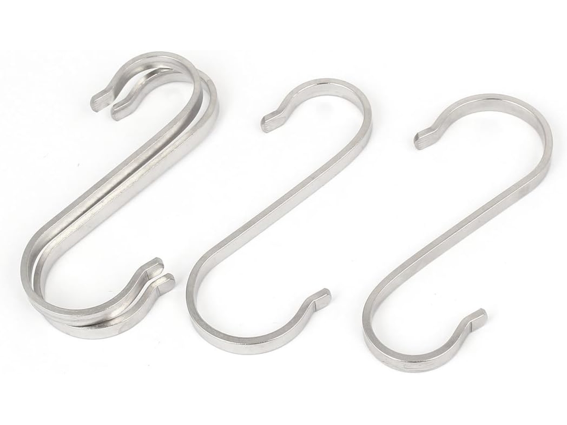 Ganchos em Forma de S de Aço Inoxidável, 19 mm x 25 mm, 4 Peças CHABERLU