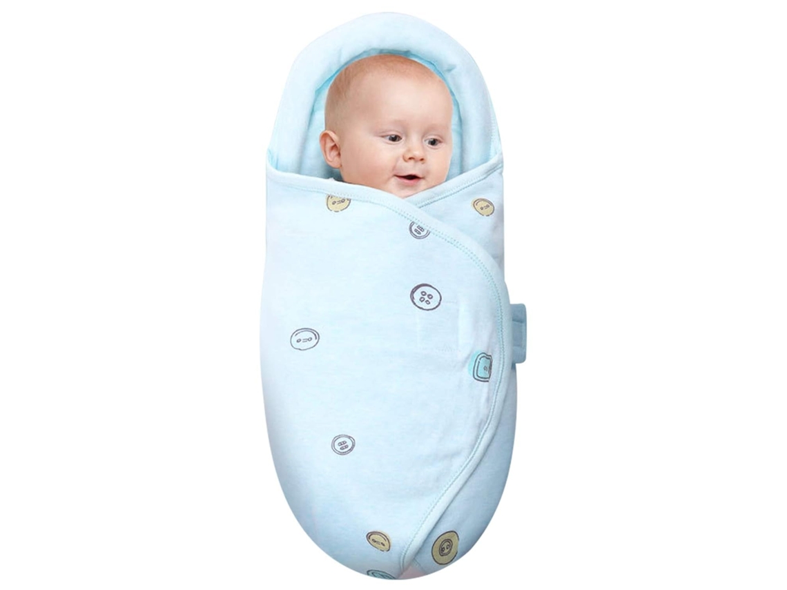 Manta De Algodão Puro Premium,macia E Confortável, Ideal Para Recém-nascidos,também Pode Ser Utilizada Como Saco-cama (azul,0-3 Meses)