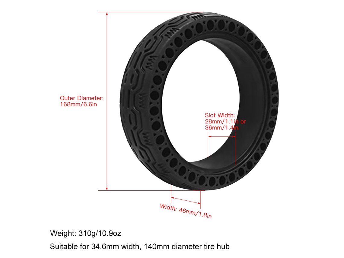 Pneu Honeycomb 6,5 Polegadas para Patinete S/MARCA