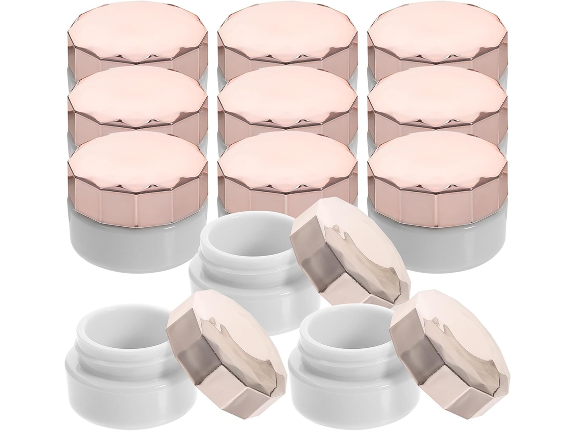 Recipientes recarregáveis de plástico PP de 3g, pacote com 12 unidades, testados e reutilizáveis.
