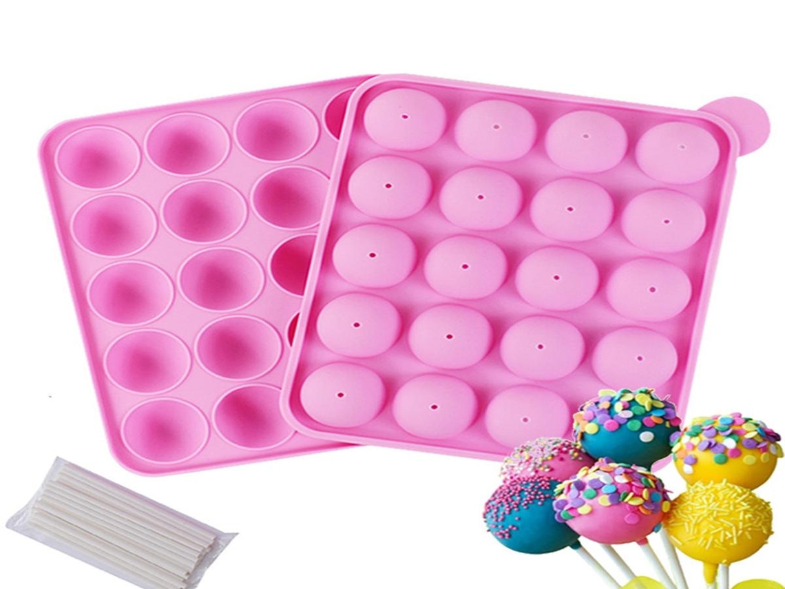 Lurelia Palitos De Papel, Silicone, Rosa, Para Doces E Cake Pops