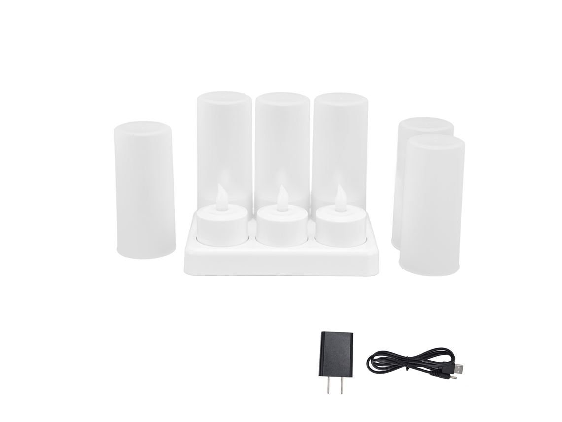 Velas Led Sin Llama Luz Blanca Cálida Para Boda Fiesta Mesa Comedor 100‑240v Plug Us