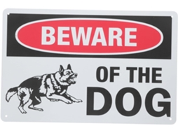 Placa Vintage "cuidado com o Cão" para Jardim, Feita de Ferro, Às Intempéries, com Design Clássico para Cercas, CHABERLU