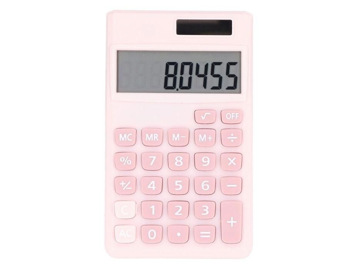 Calculadora de Bolso Portátil de 8 Dígitos, Bateria Solar, Visor Lcd Grande, Botões Sensíveis, Cor Rosa. Calculadora BRILVIBERA