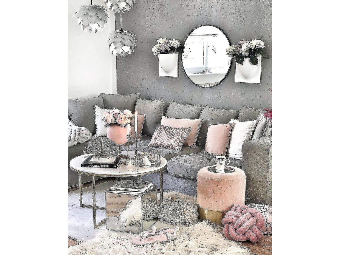 Almofada Decorativa Para Sofá Com Nó Pequeno, Almofada De Bola Com Três Linhas, Rosa