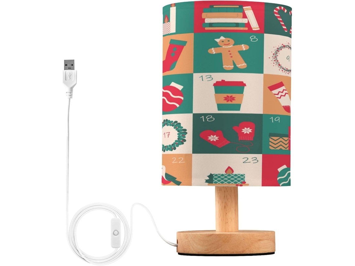 Calendário Do Advento De Dezembro, Luminária De Leitura Interna Com Porta Carregamento Usb, Luminárias Para Meninas