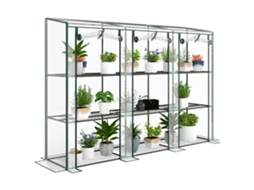 Estufa com Prateleiras de 3 Níveis, Portas com Fecho de Correr, 215x46x151 Cm Transparente | S/MARCA