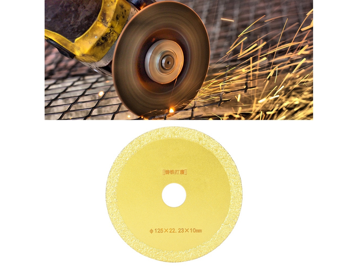 Disco de serra diamantado para bronzeamento, corte e desbaste para ferro fundido, fibra de vidro e mármore, 125 x 22,23 x 10 mm
