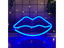 Letreiro de Neon de Lábios Led com Bateria Ou Usb para Decoração de Parede em Festas e Casa | S/MARCA