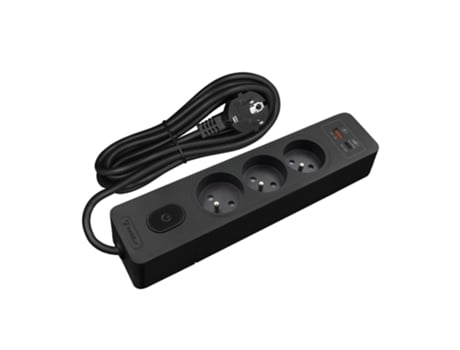 Extensão Eléctrica SELDUR G3Fh12B 3 Tomadas + Interrutor Carregamento Rápido Usb A+C 20W Branco Cabo de 1 5 M