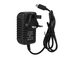 Porta de carregamento tipo C com adaptador de energia 5 V DC/3 A integrado para Raspberry Pi 4 modelo B, luz dourada.