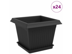 Vasos de Plantas 24 Pcs Preto 23 X 23 X 17,5 Cm Plástico MAISON EXCLUSIVE
