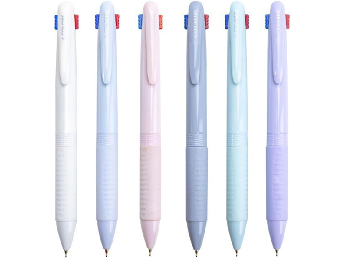 Conjunto De 6 Canetas Esferográficas Retráteis 0,5 Mm, Da Shuttle,