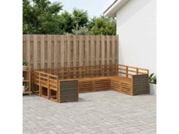 Vidaxl Conjunto De Sofá Sectional 7 Pcs Natural