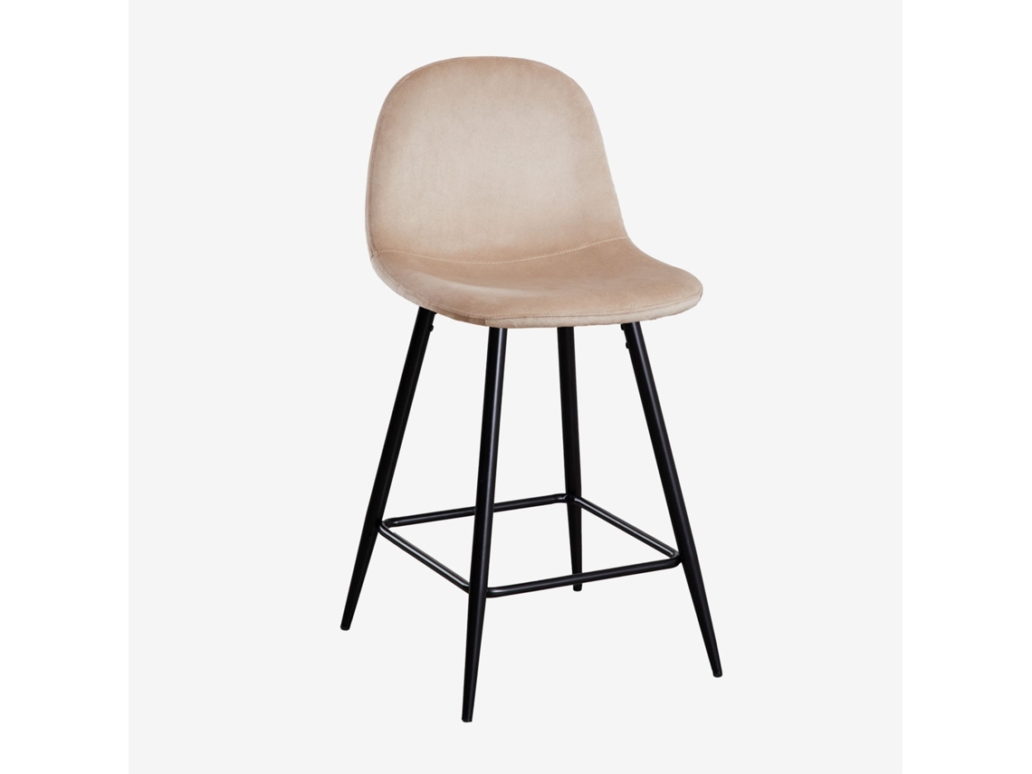 Sklum Pack De 2 Bancos Altos Em Veludo Glamm Poliéster     Preto     ↑65 Cm            Castanho Trigo