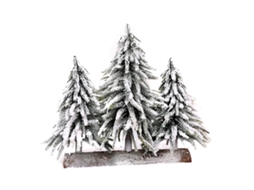Árvore de Natal Pequena com Floco de Neve e Base de Madeira LAXISCREED