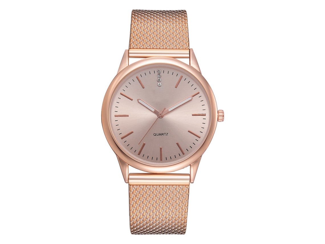Relógio de Pulso Feminino Lvpai Quartzo com Pulseira de Silicone Ouro Rosa