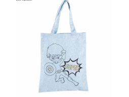 Sacola de Algodão Tipo Cesta, Rayher, 53984356, Estampa de Super, Herói, Personalizável, Lavável a 30° C, Azul BRILVIBERA