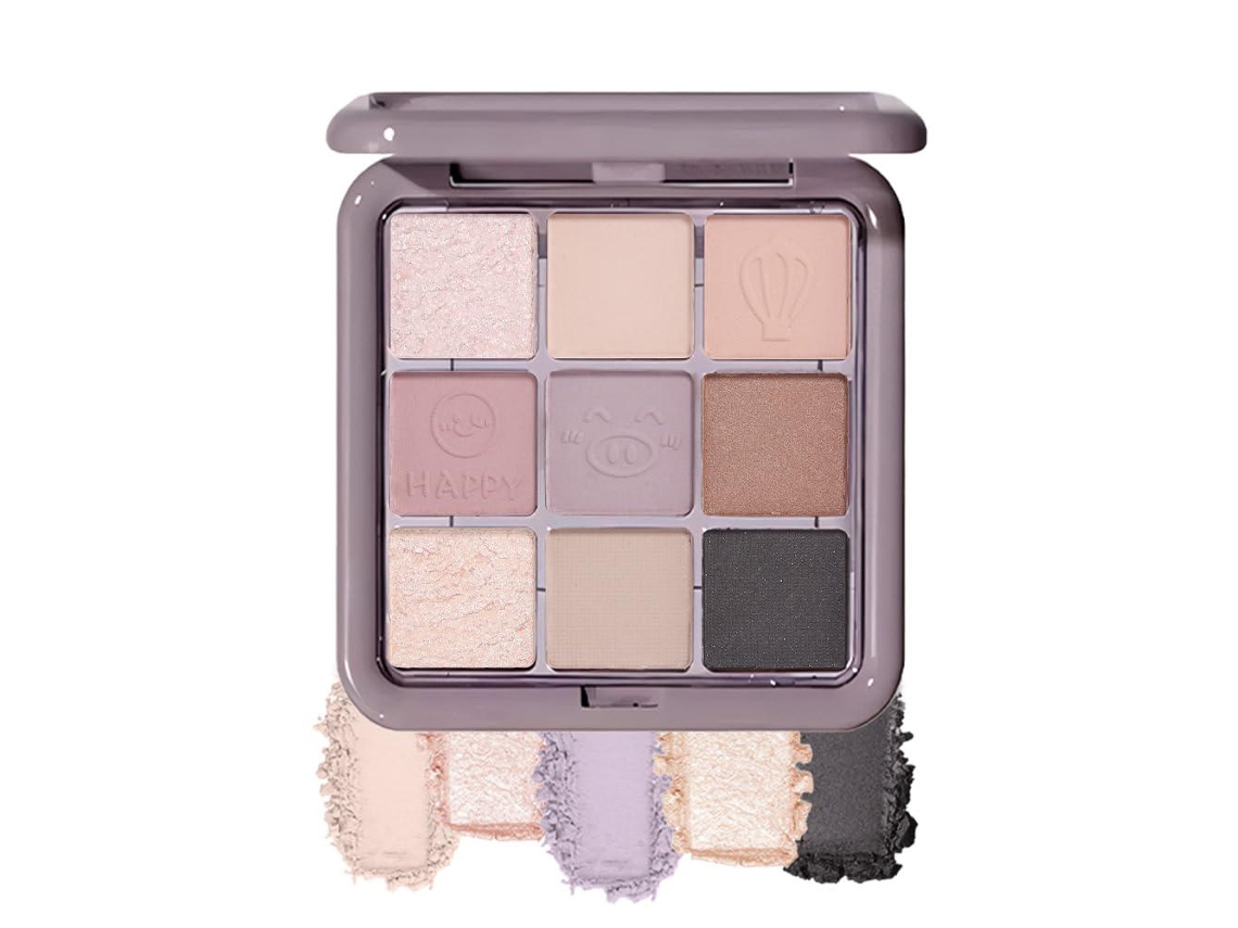 Paleta de Sombras de Olhos Nude Roxas Brilhantes e Foscas, Maquiagem, Sombra de Longa Duração, À Prova Dágua, Sem Crueldade, 9 Tons Que Pod EHSTMIND