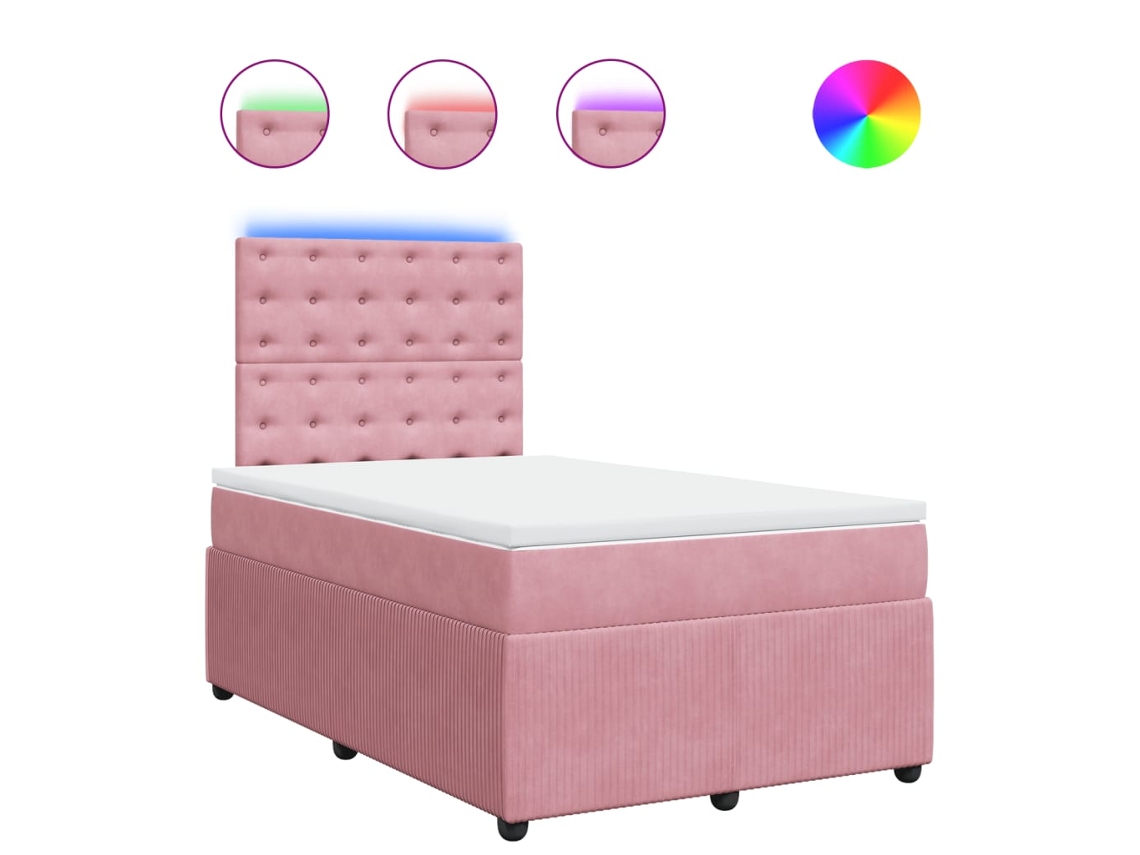 Box Spring Bed, Box Spring Beds Vidaxl Cor-de-rosa Veludo (120 X 200 Cm)